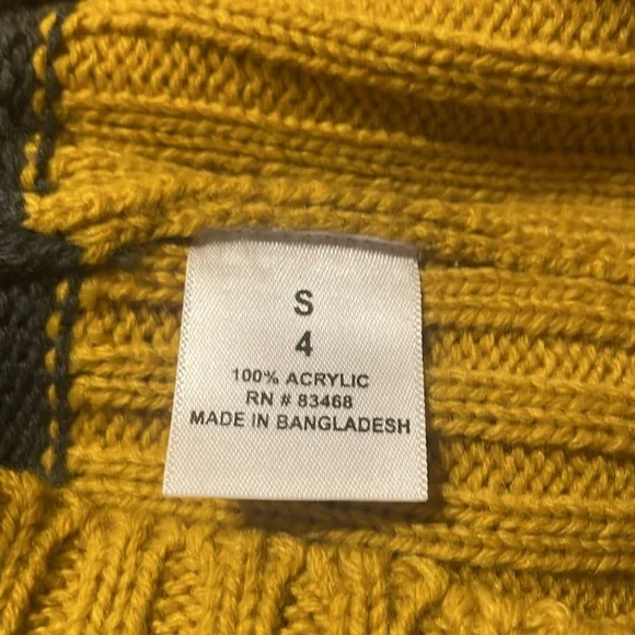 Cherrystix Girls Mustard Gray Stripe Knit Sweater Size S 4 NWT Fall Winter - Picture 6 of 11